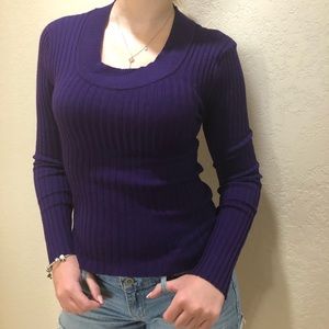 Purple Ribbed Long Sleeve